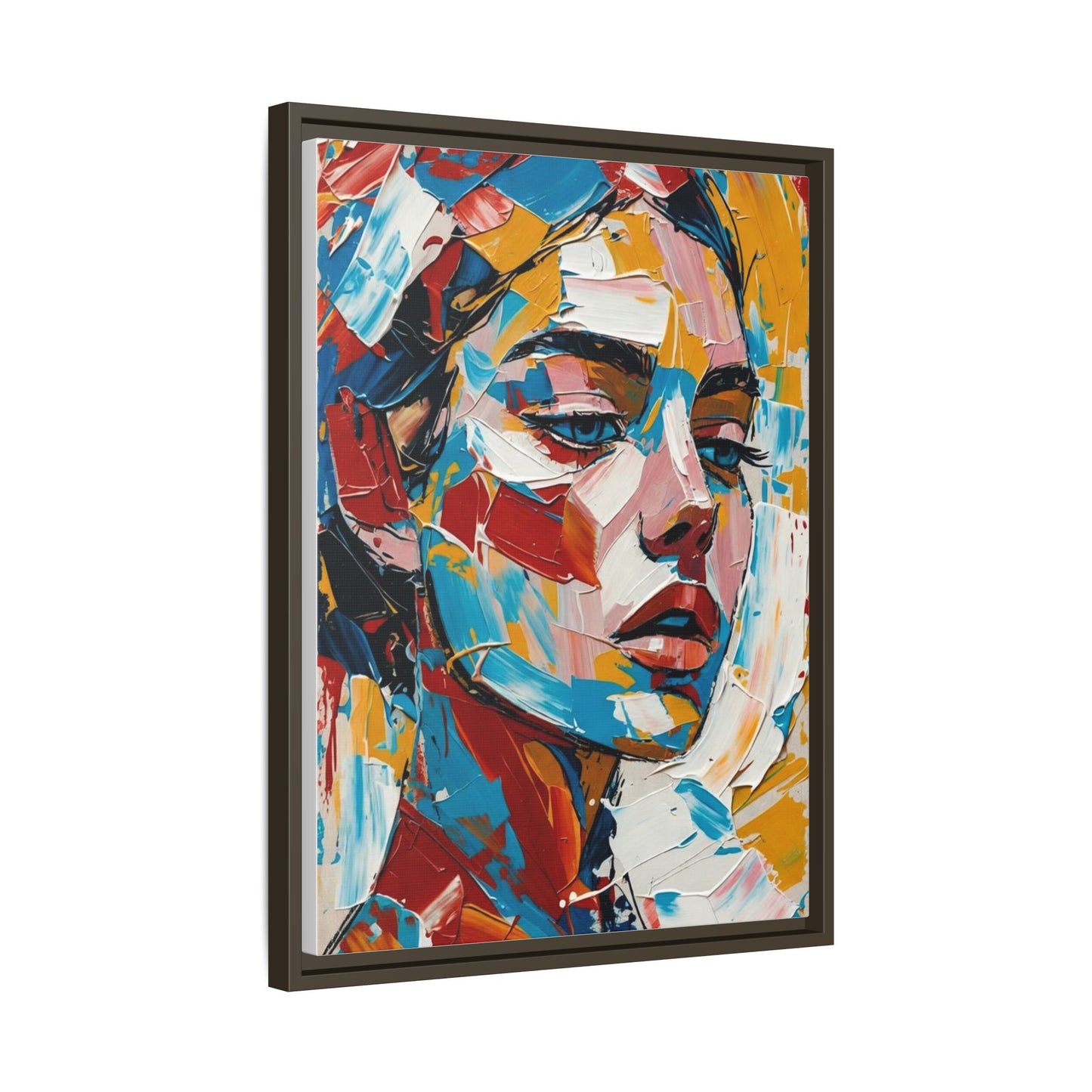 Colorful Abstract Portrait Framed Canvas Print