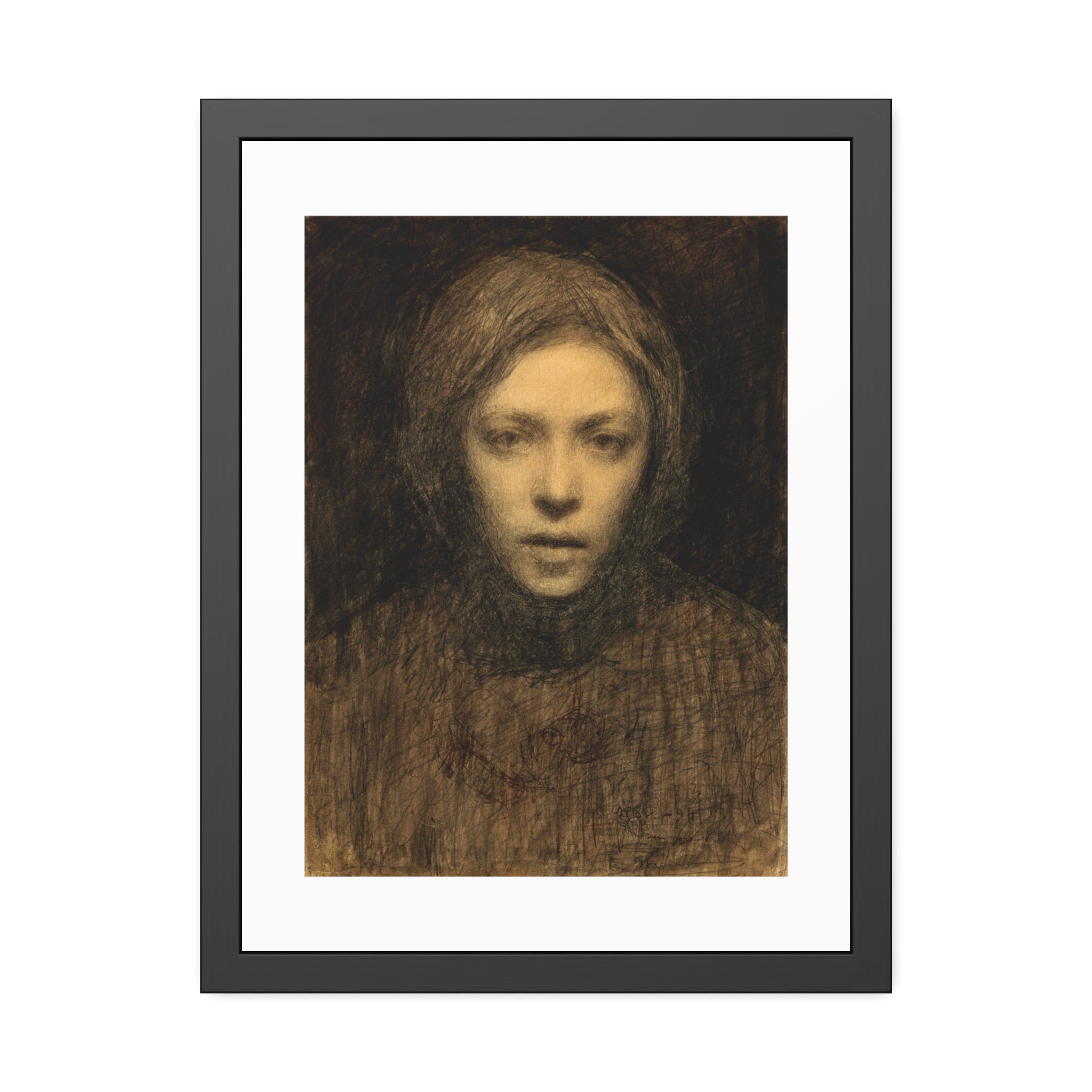 self-portrait by Ellen Thesleff Framed Art Wall Art Print
