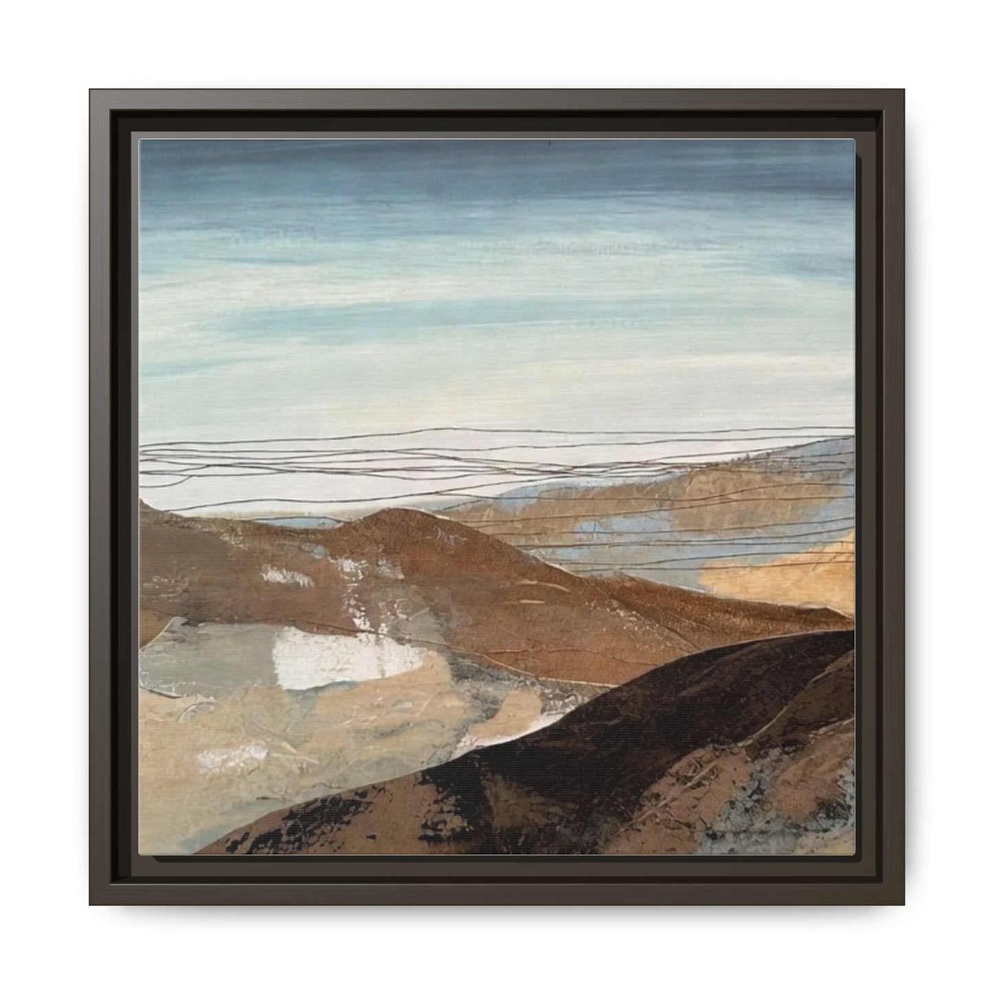 Framed Matte Canvas Art — Serene Abstract Landscape