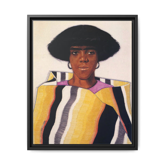 Portrait of an African American Woman by Winold Reiss Framed Matte Canvas Portrait