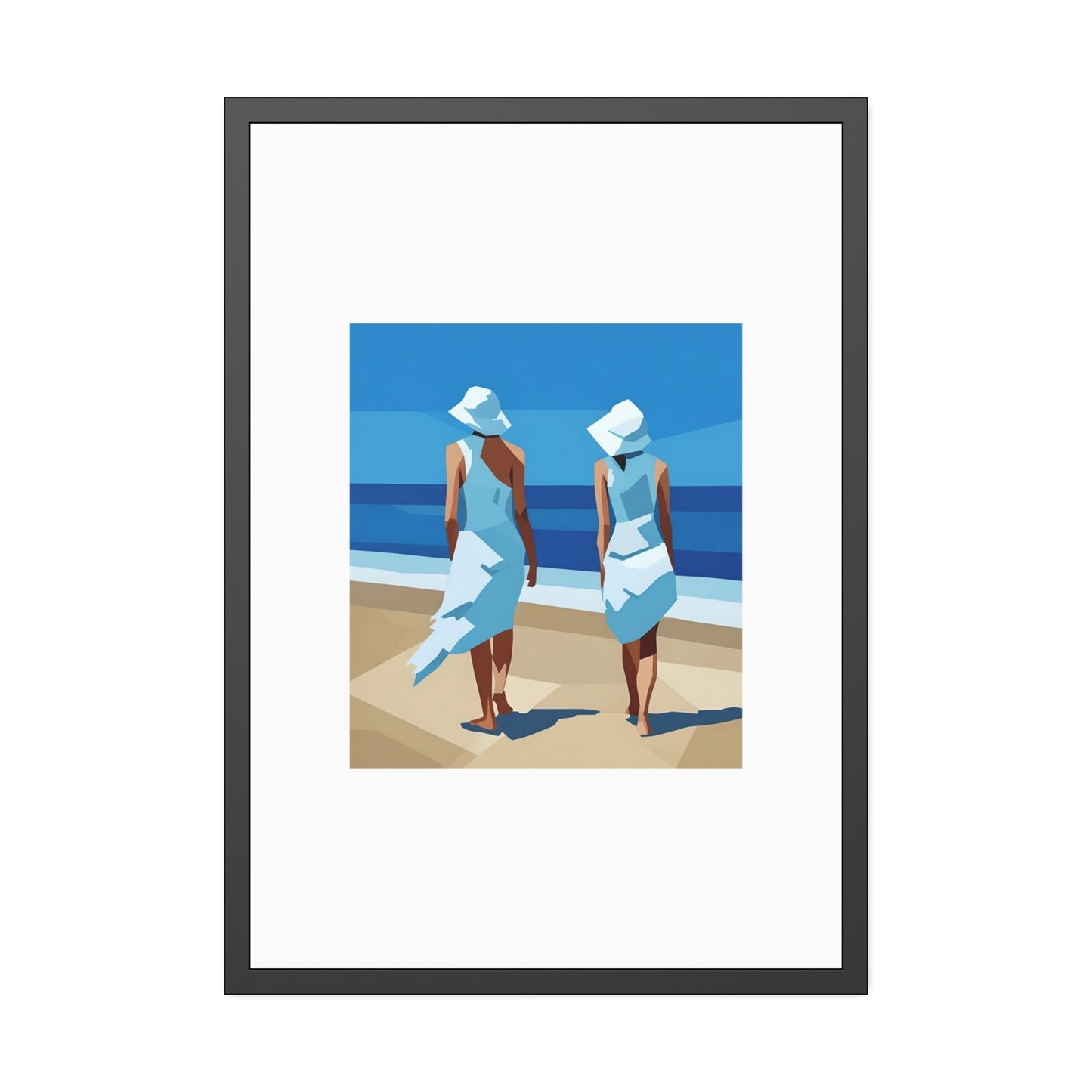 Framed Beach Poster — Vintage Coastal Art Print