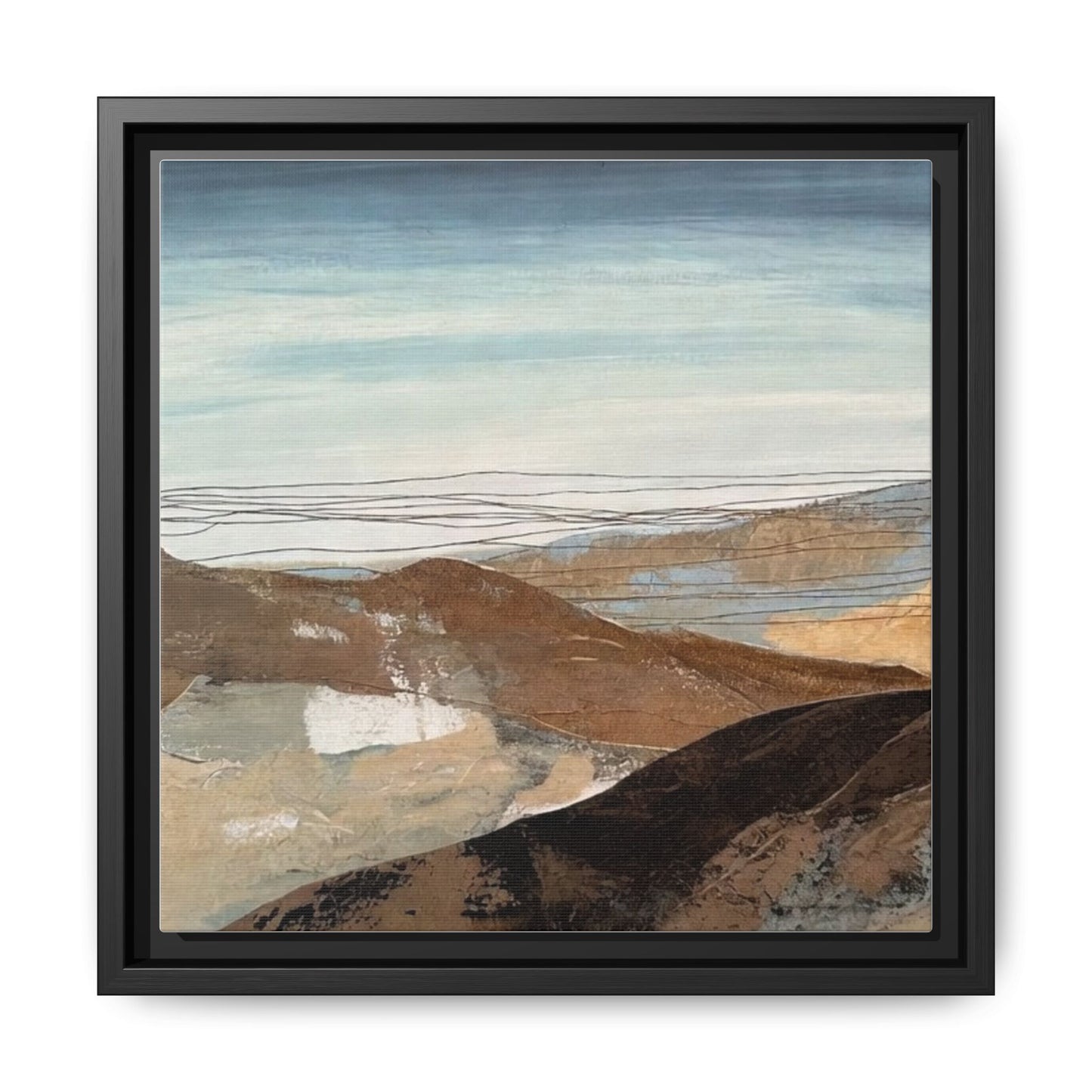 Framed Matte Canvas Art — Serene Abstract Landscape