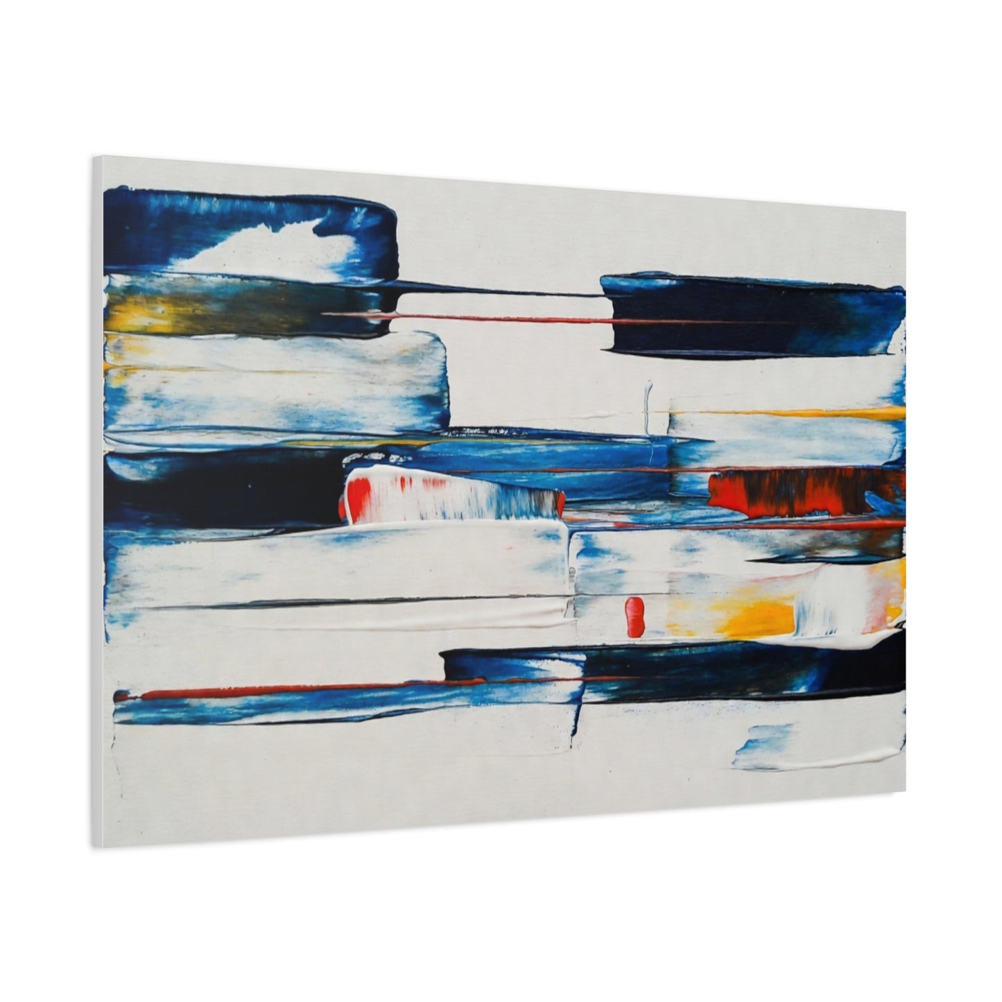 Abstract Blue Brushstroke Canvas Wall Art — Modern Stretched Matte Canvas