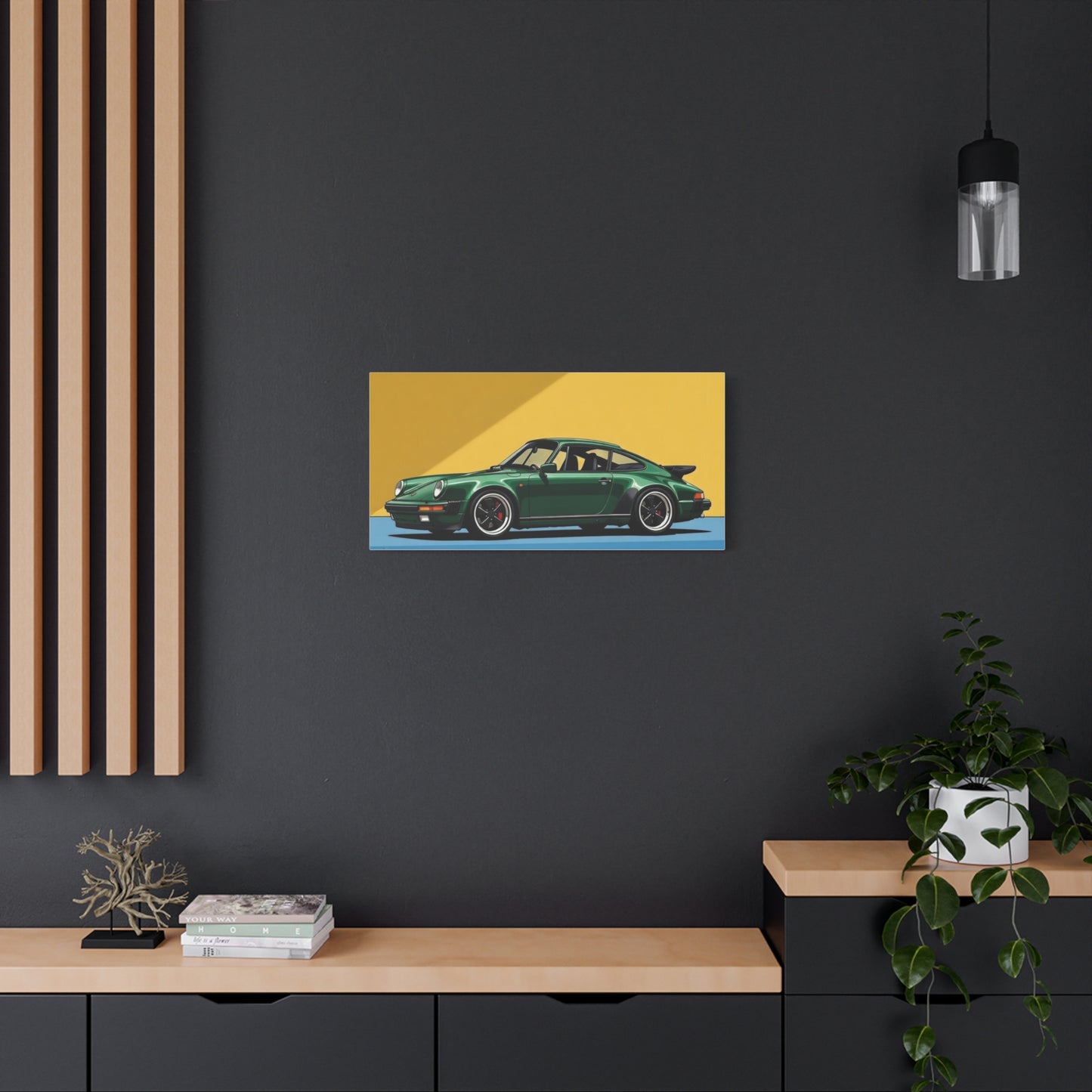 Vintage Green Porsche Art Print - Matte Stretched Canvas