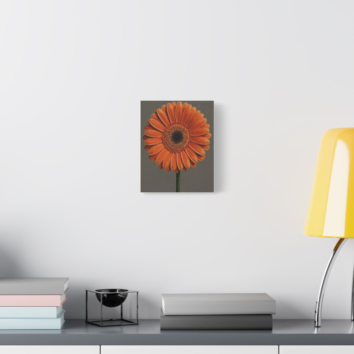 Orange Gerbera Flower Matte Canvas Print — Stretched Wall Art