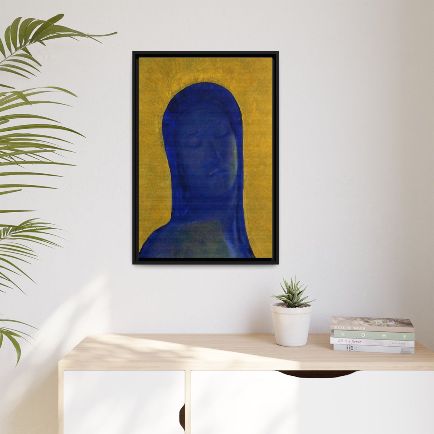 Closed Eyes by Odilon Redon Framed Matte Canvas Wall Art Print