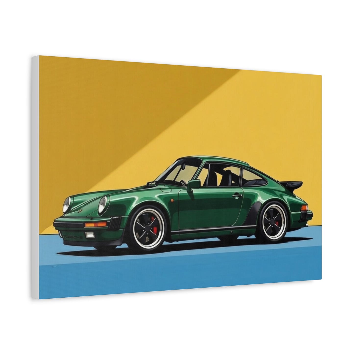 Vintage Green Porsche Art Print - Matte Stretched Canvas