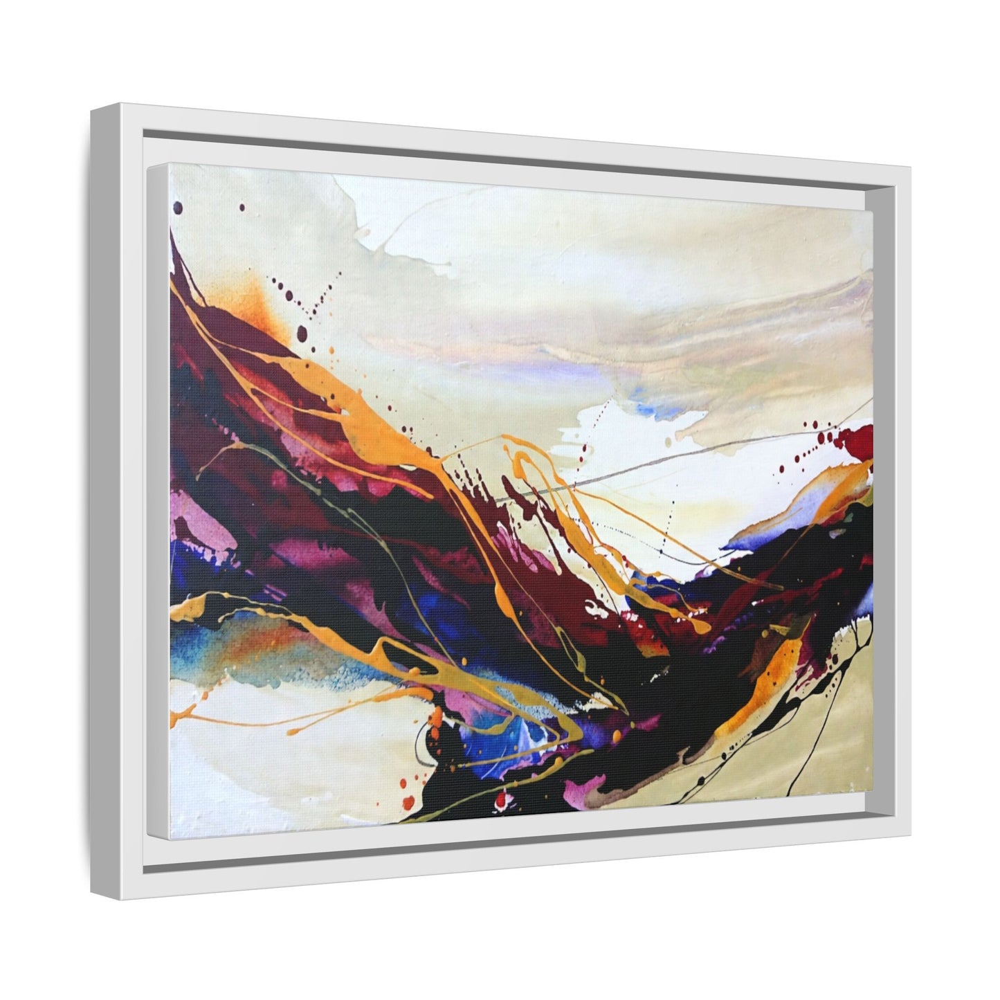 Abstract Flow Matte Canvas Framed Wall Art