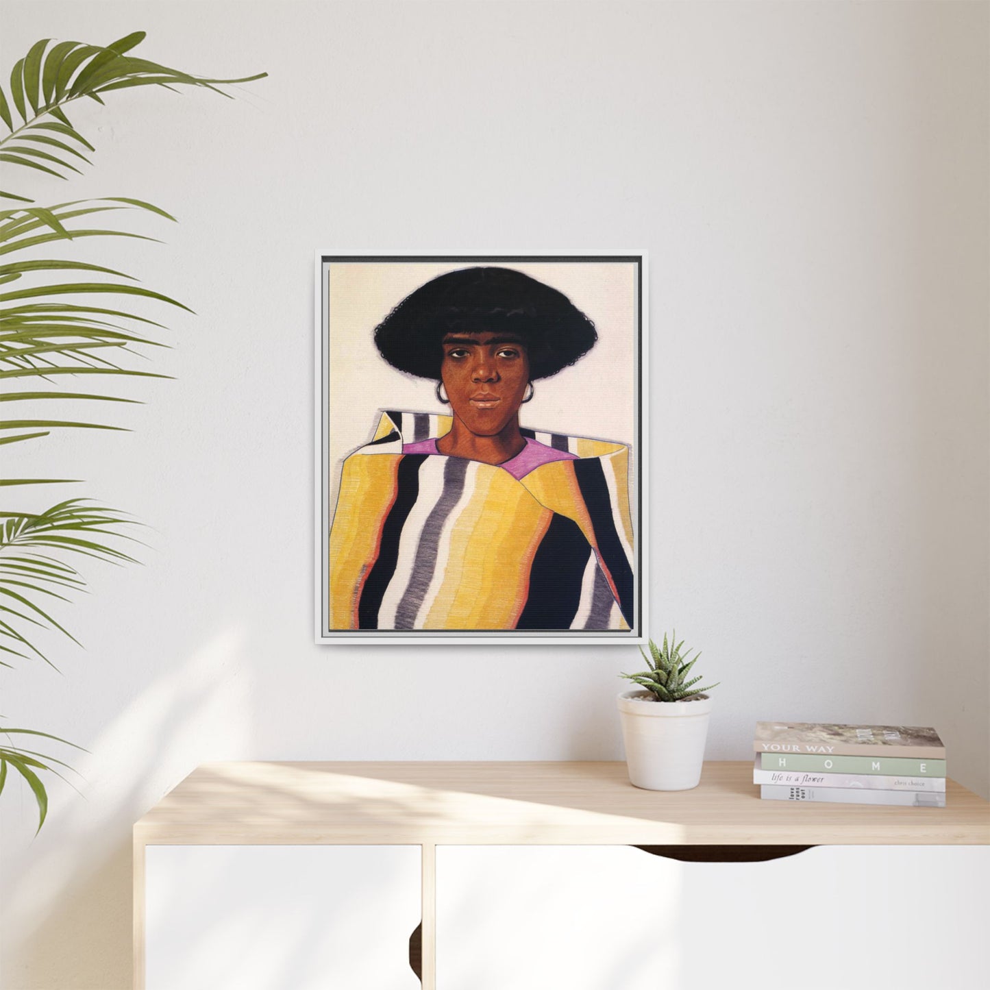 Portrait of an African American Woman by Winold Reiss Framed Matte Canvas Portrait