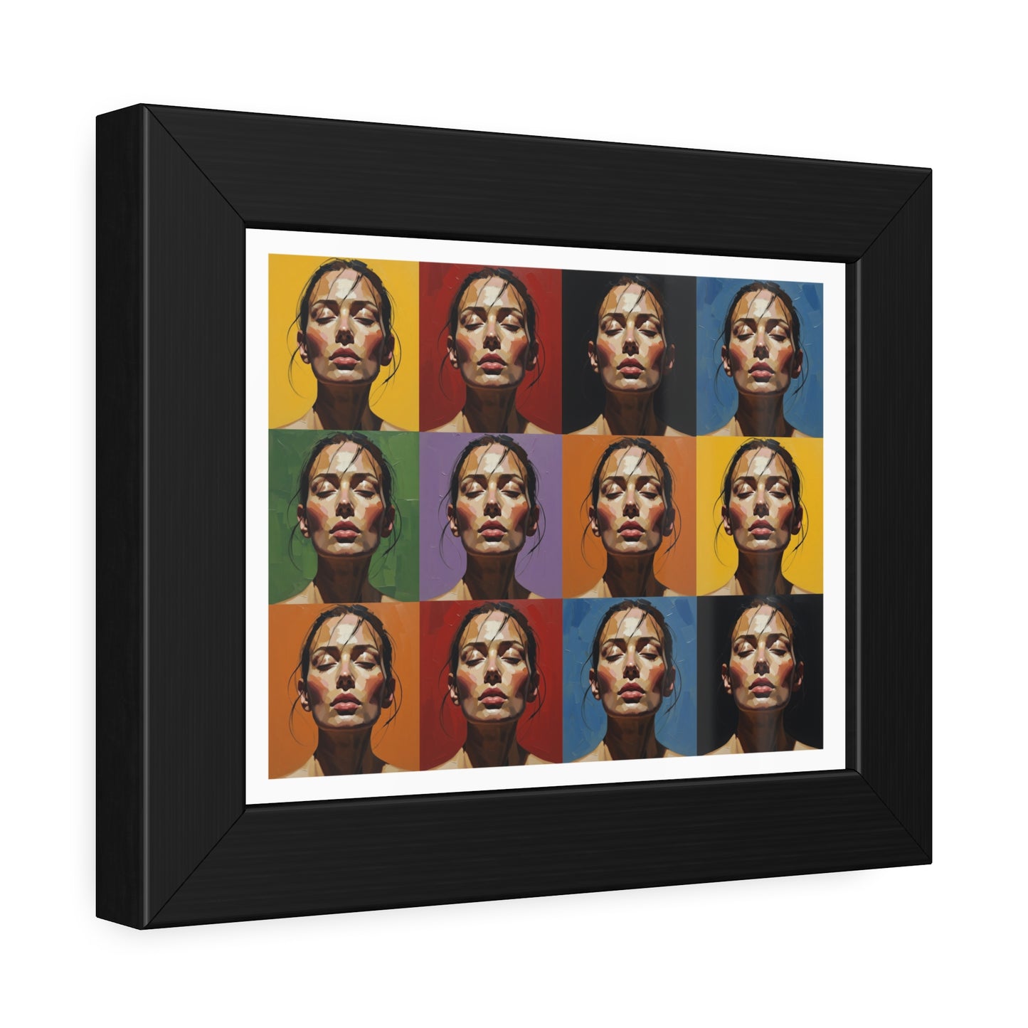 Framed Poster – Color Pop Portrait Grid Wall Art
