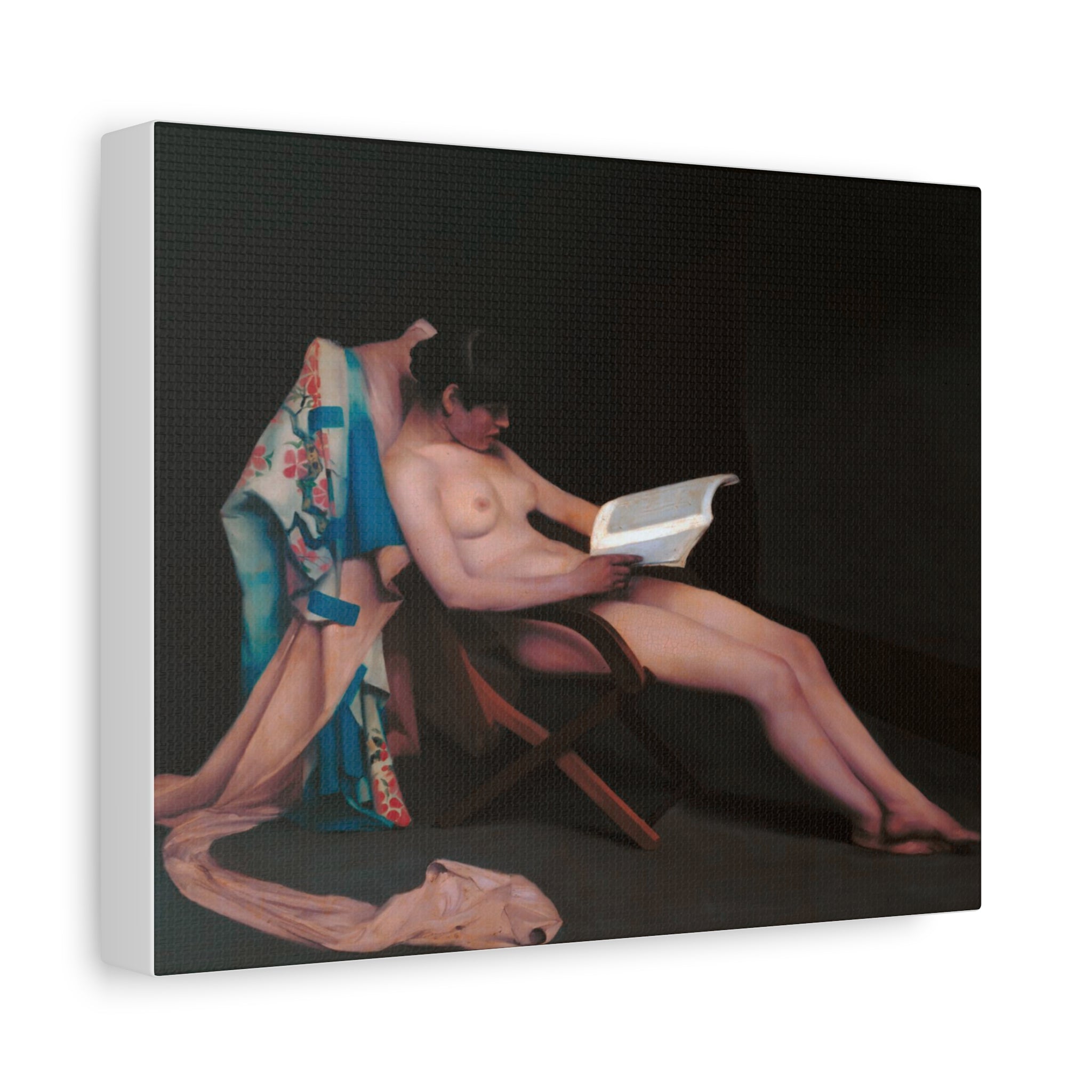 The reading girl by Theodore Roussel Matte Canvas Wall Art Print