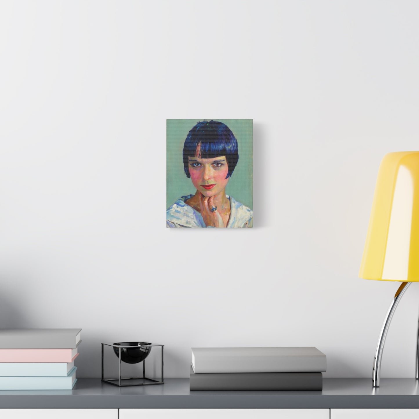 Portrait Canvas Print — Vintage Flapper Woman Matte Stretched Wall Art