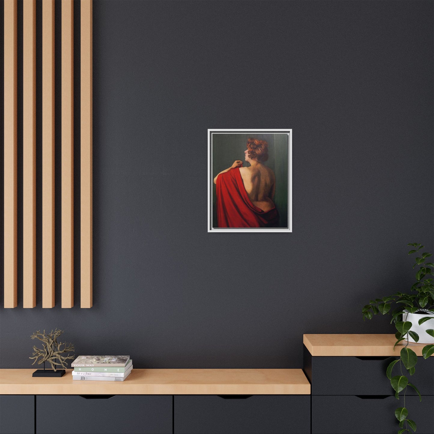 Femme au châle rouge by Félix Vallotton Framed Matte Canvas Wall Art Print