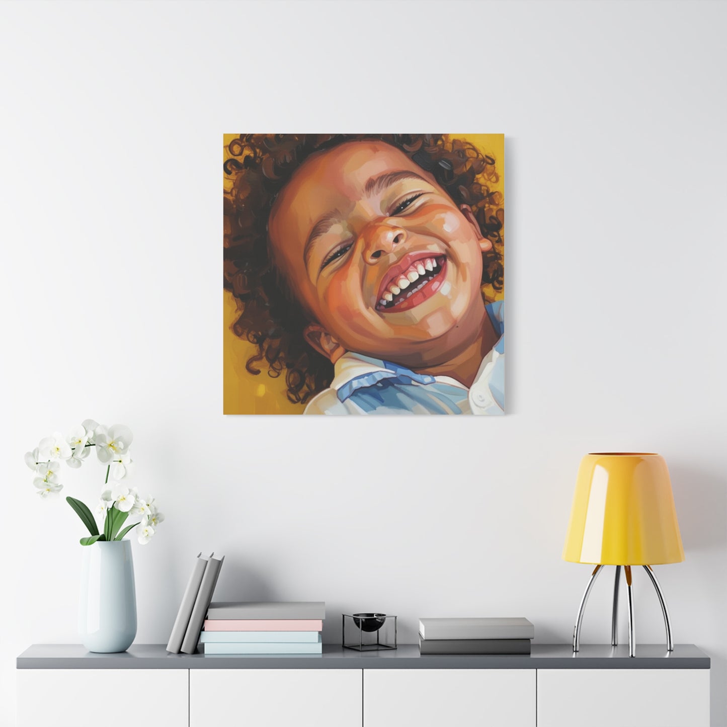 Joyful Child Portrait Canvas - Matte Stretched Wall Art