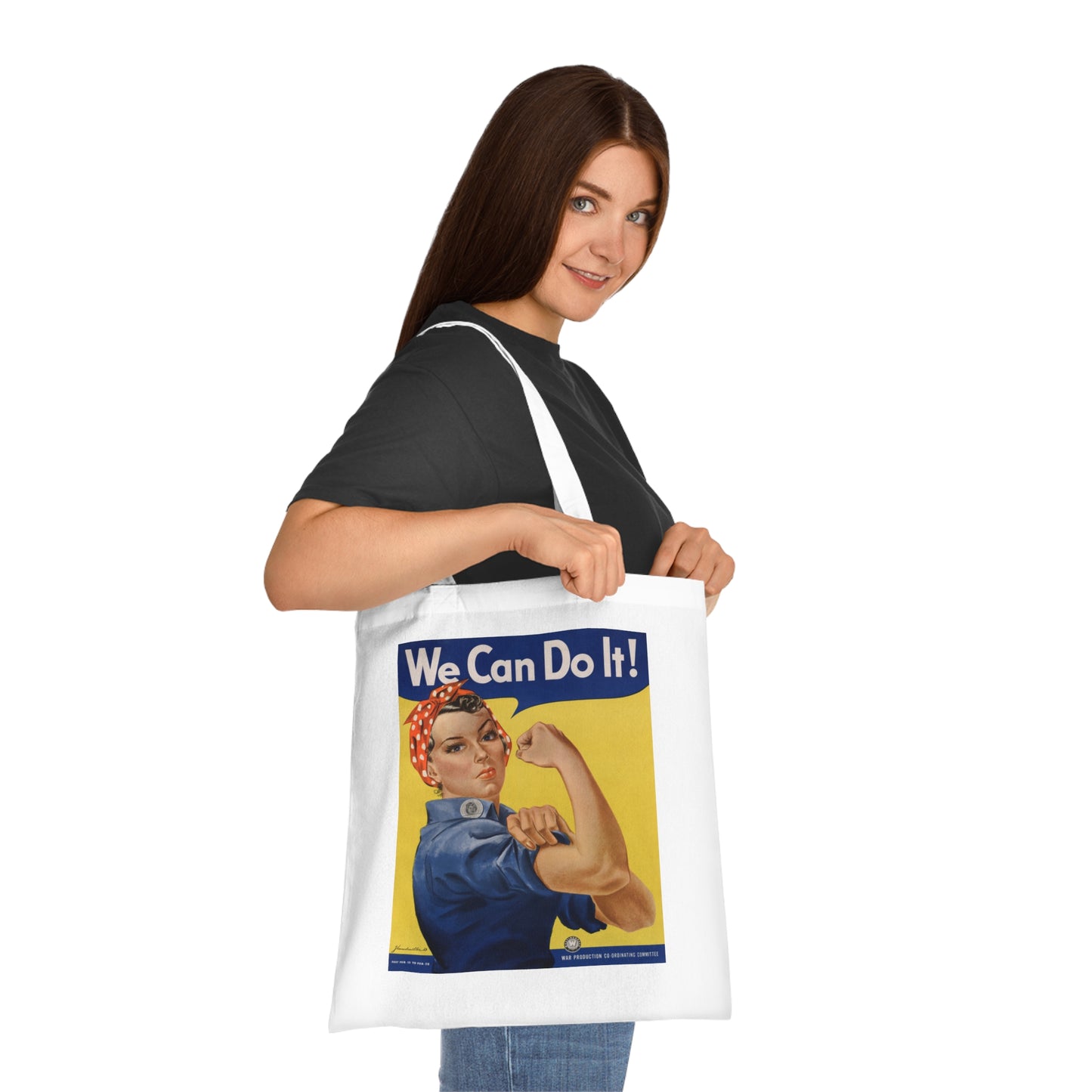 We Can Do It! Rosie the Riveter Cotton Tote — Vintage Feminist Empowerment Shopper