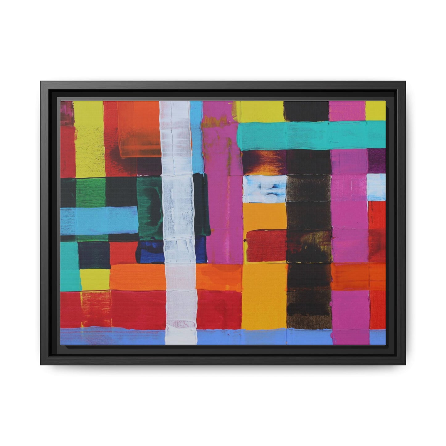 Farbfeld Malerei (Acryl) by Unknown Artist Matte Framed Canvas Wall Art Print
