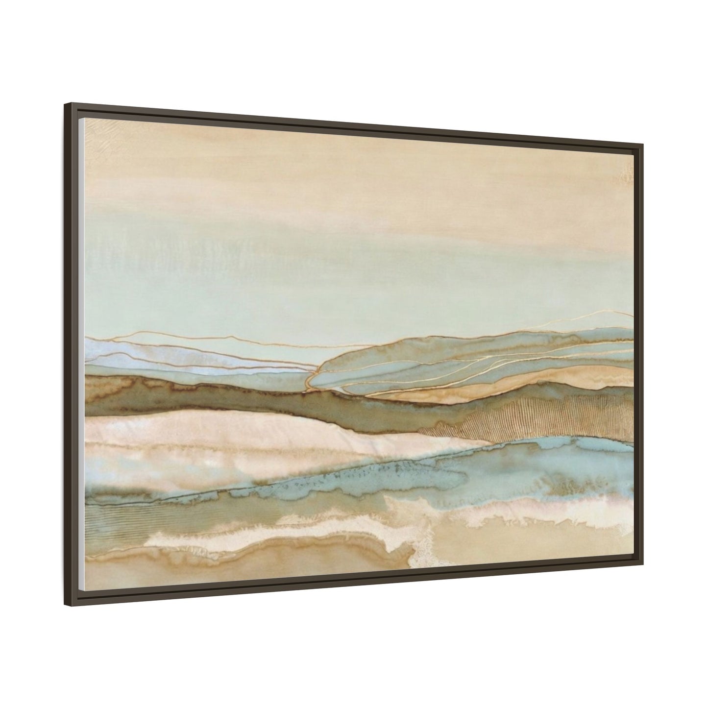 Framed Matte Canvas Coastal Abstract Landscape Wall Art