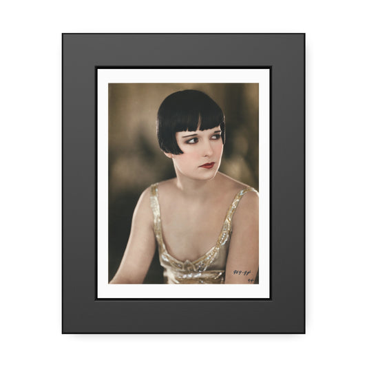 Vintage 1920s Louise Brooks Portrait Framed Poster — Art Deco Wall Print