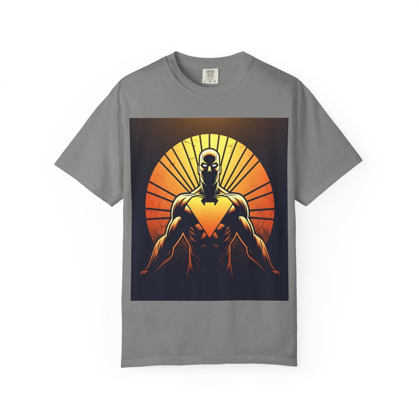 Superhero Sunrise T-Shirt — Bold Chest Emblem Graphic