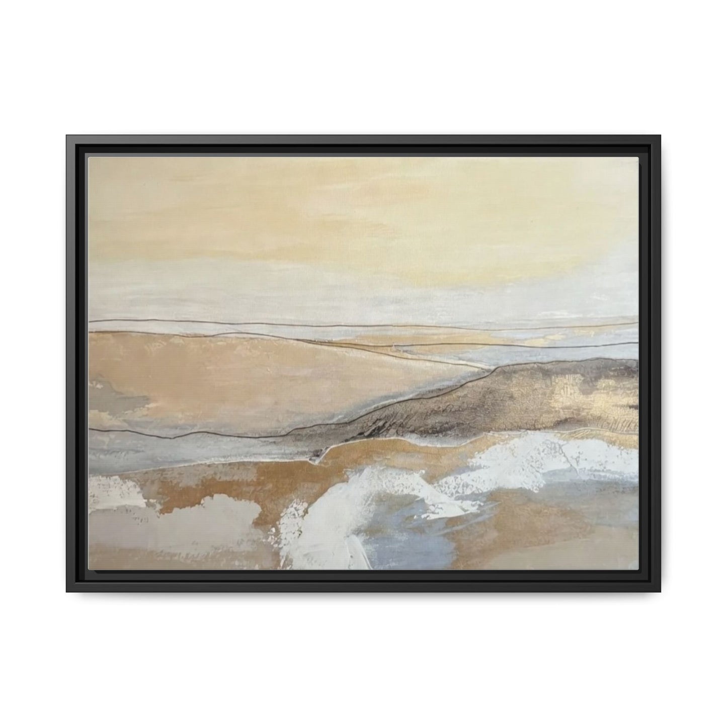 Framed Abstract Coastal Landscape Matte Canvas Wall Art