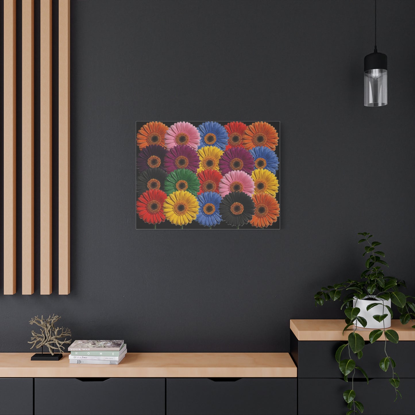 Colorful Gerbera Daisy Canvas Print — Vibrant Floral Wall Art