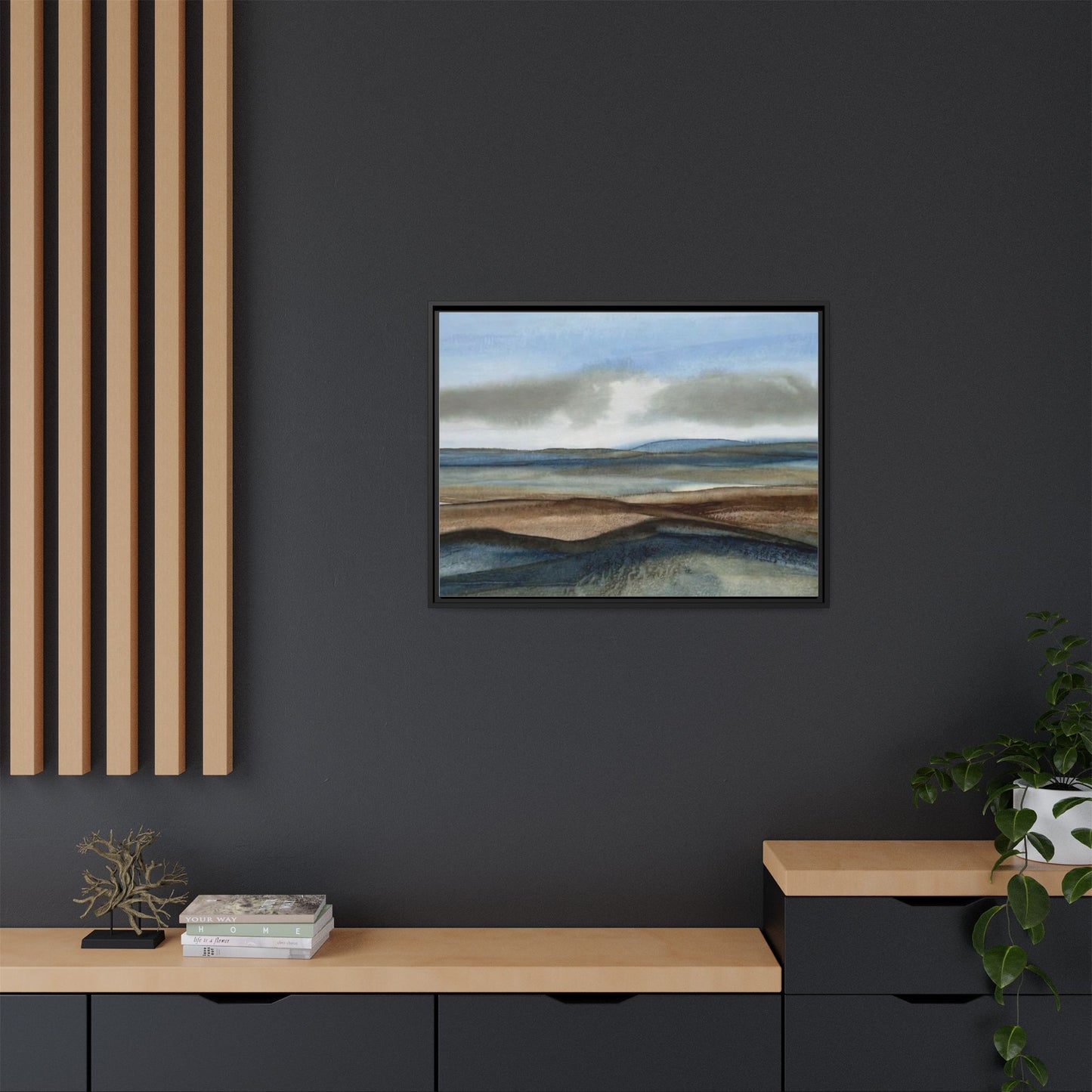 Matte Canvas Landscape, Framed (Multi-color)