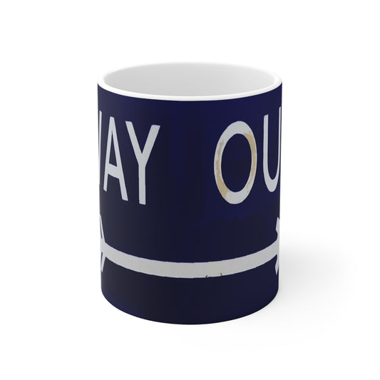 Mug — 'Way Out' Arrow Coffee Mug,