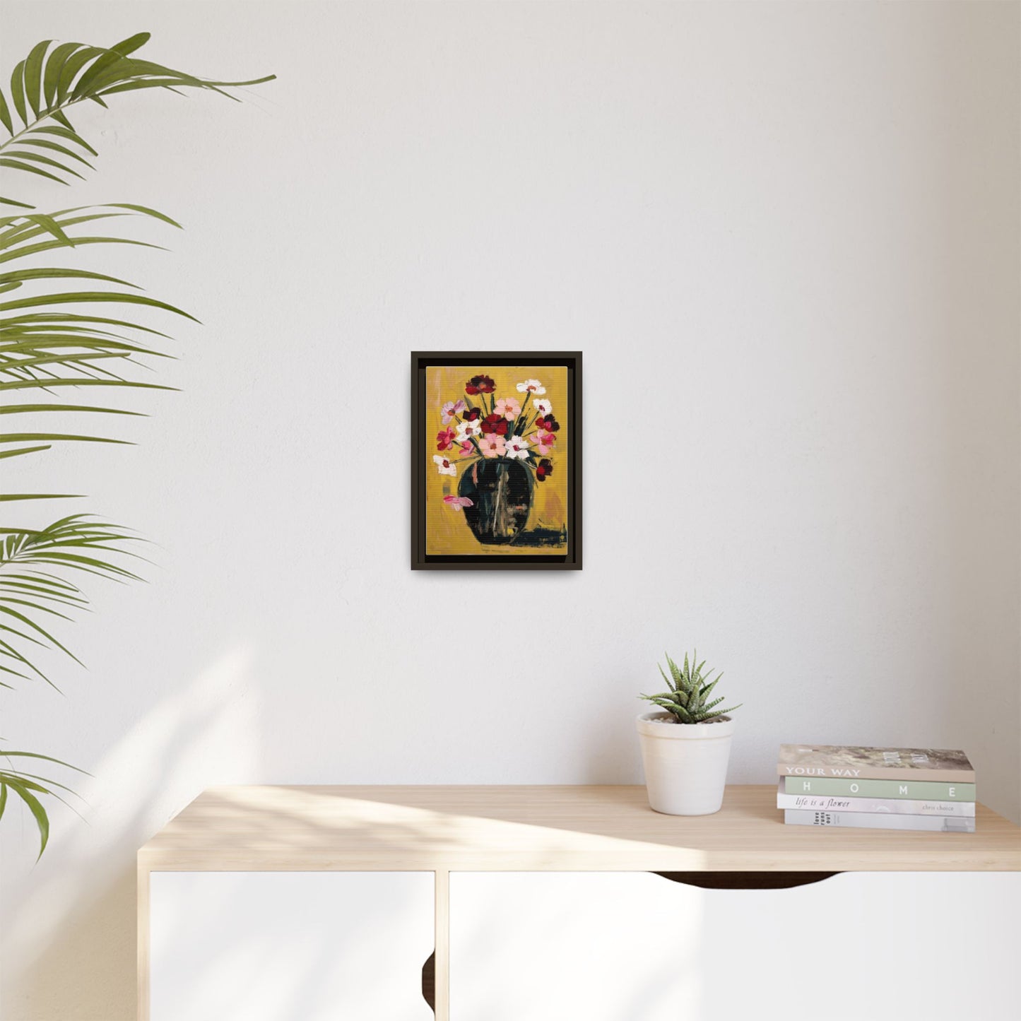 Framed Matte Canvas Floral Still Life Wall Art