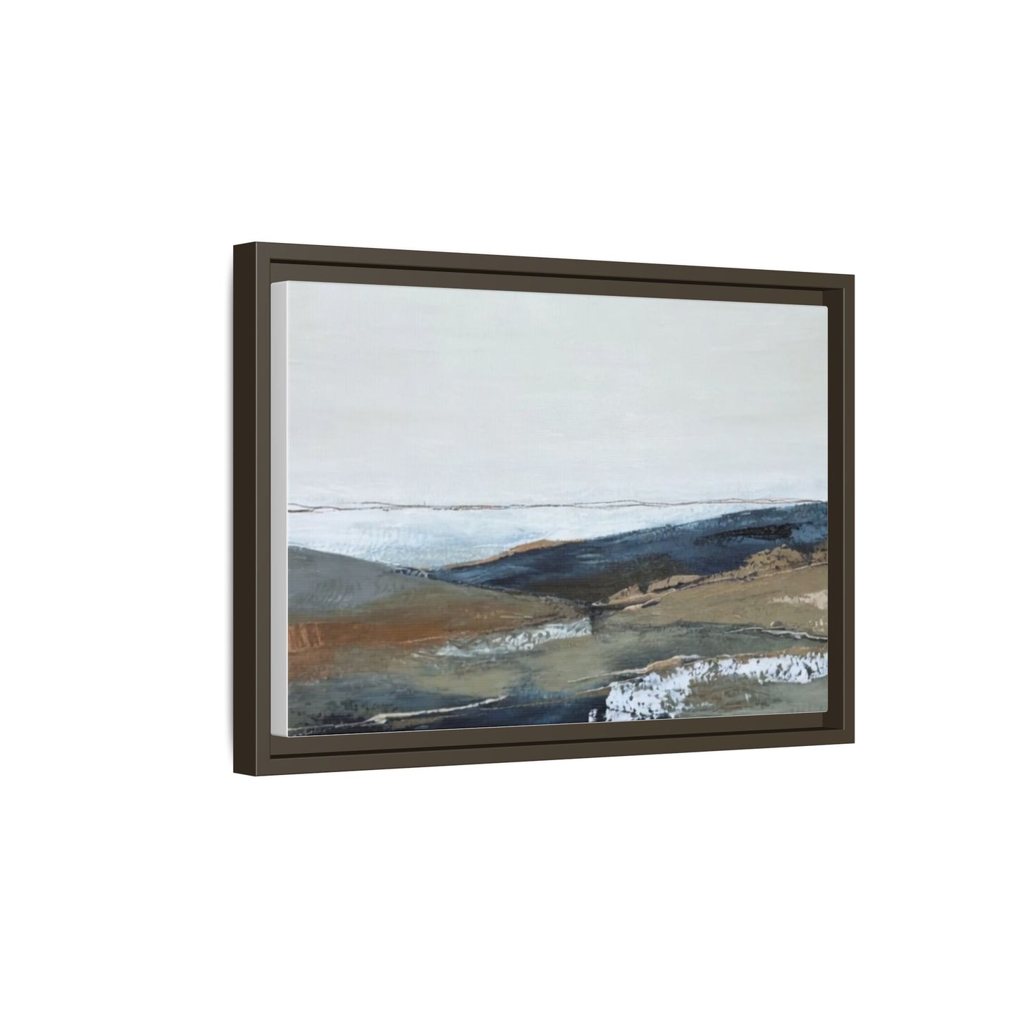 Framed Matte Canvas Wall Art — Serene Coastal Abstract Landscape
