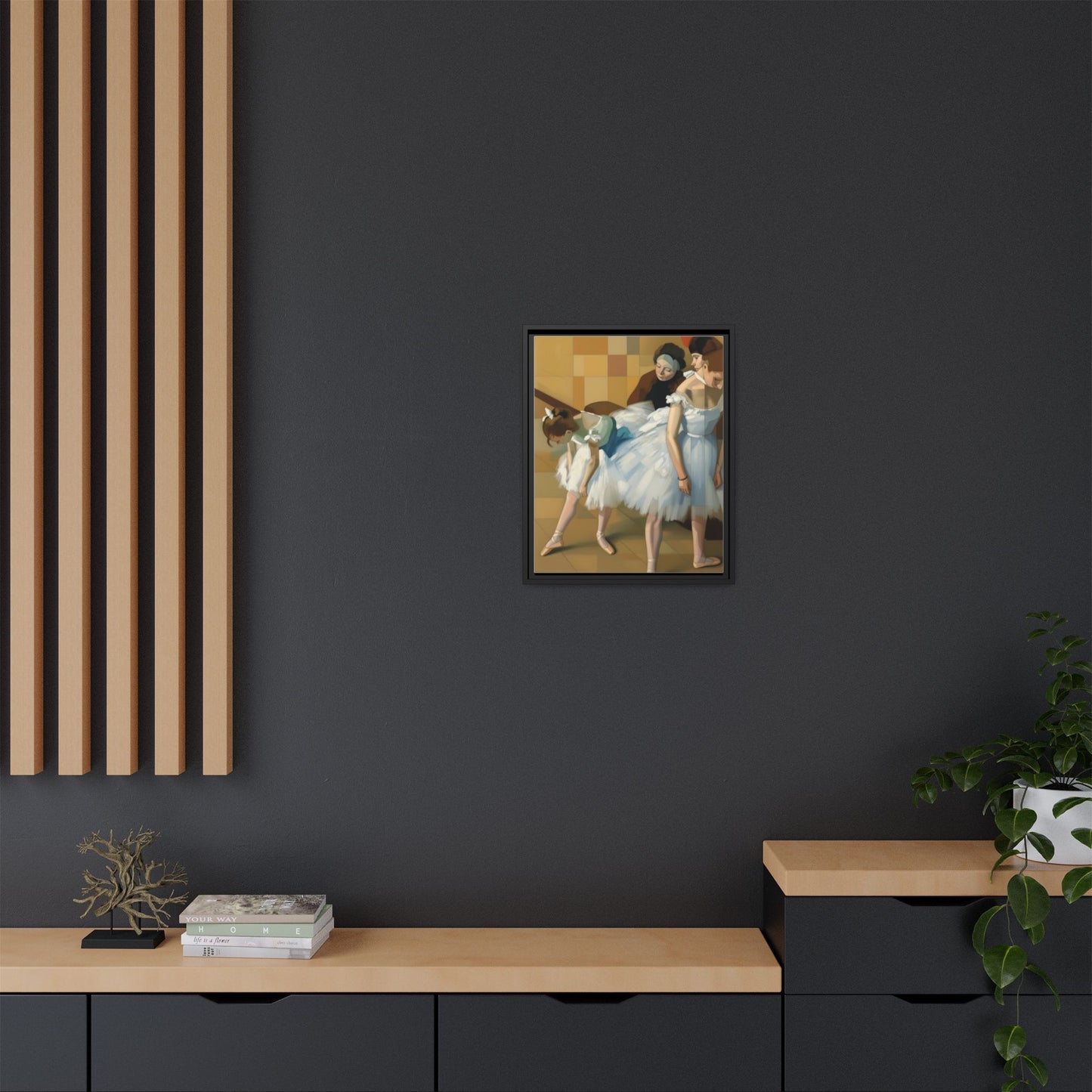 Ballet Dancers Matte Framed Canvas – Impressionist Dance Wall Art