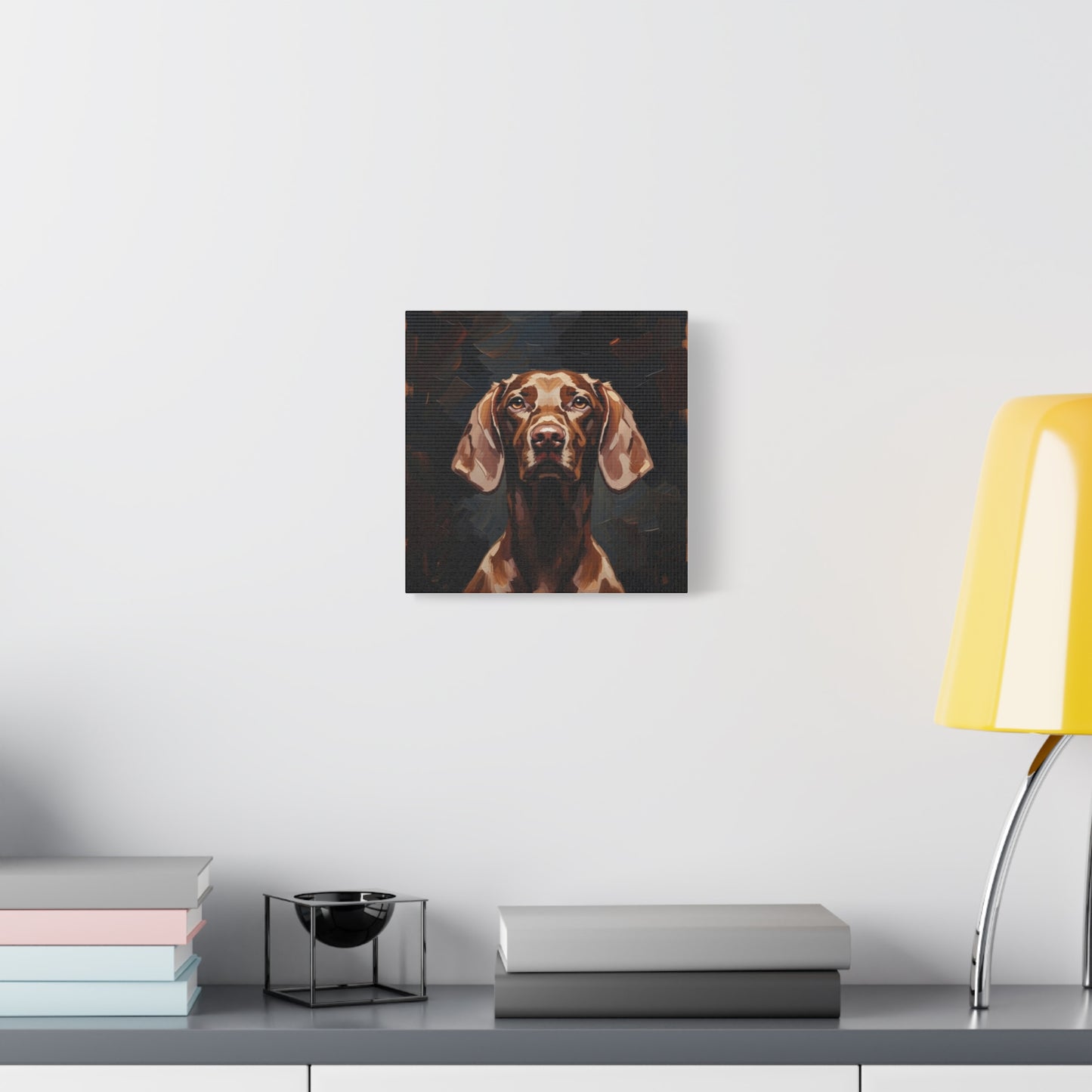 Chocolate Vizsla Canvas Wall Art — Matte Stretched Dog Portrait