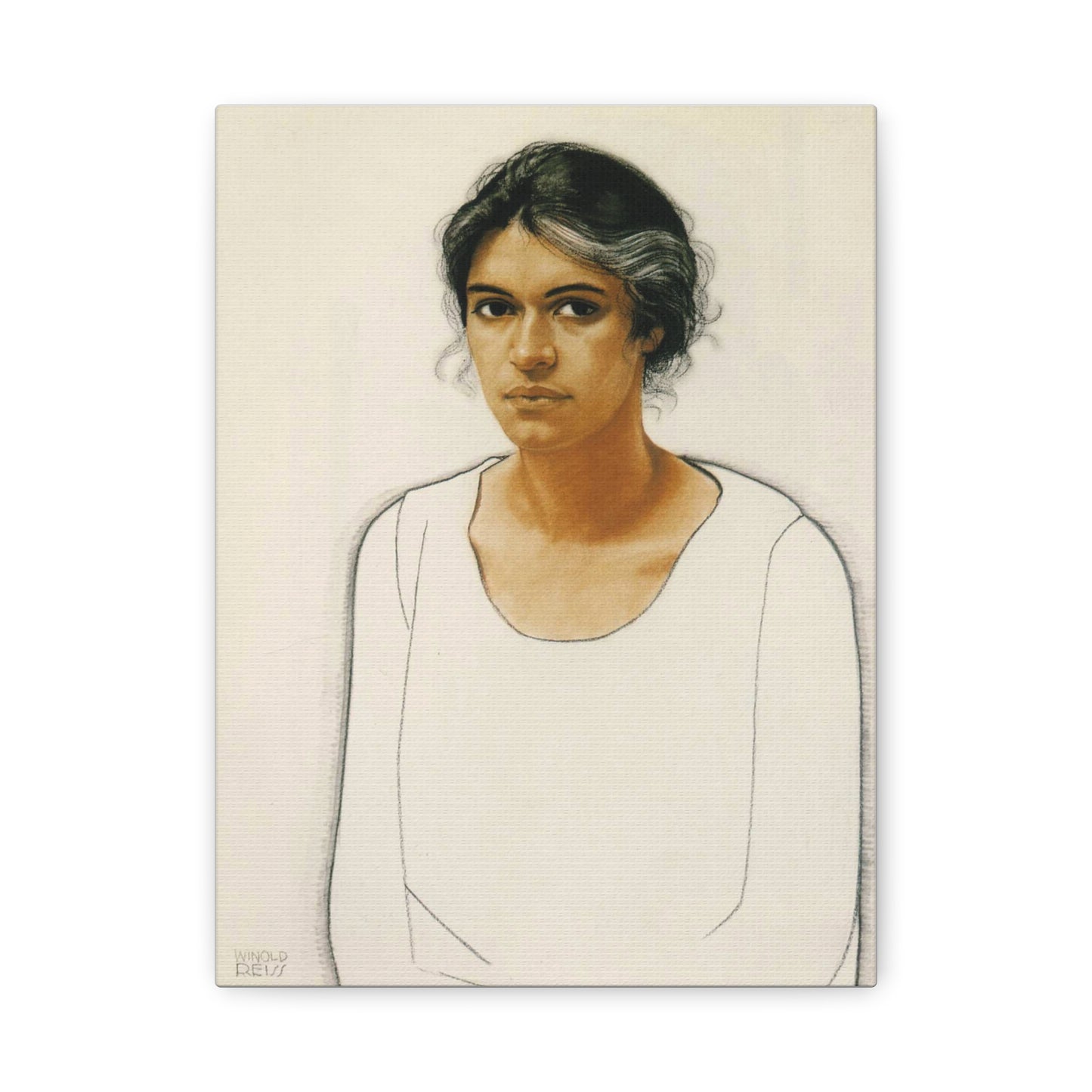 Portrait of a Woman by Winold Reiss Canvas Print – Matte Stretched Wall Art