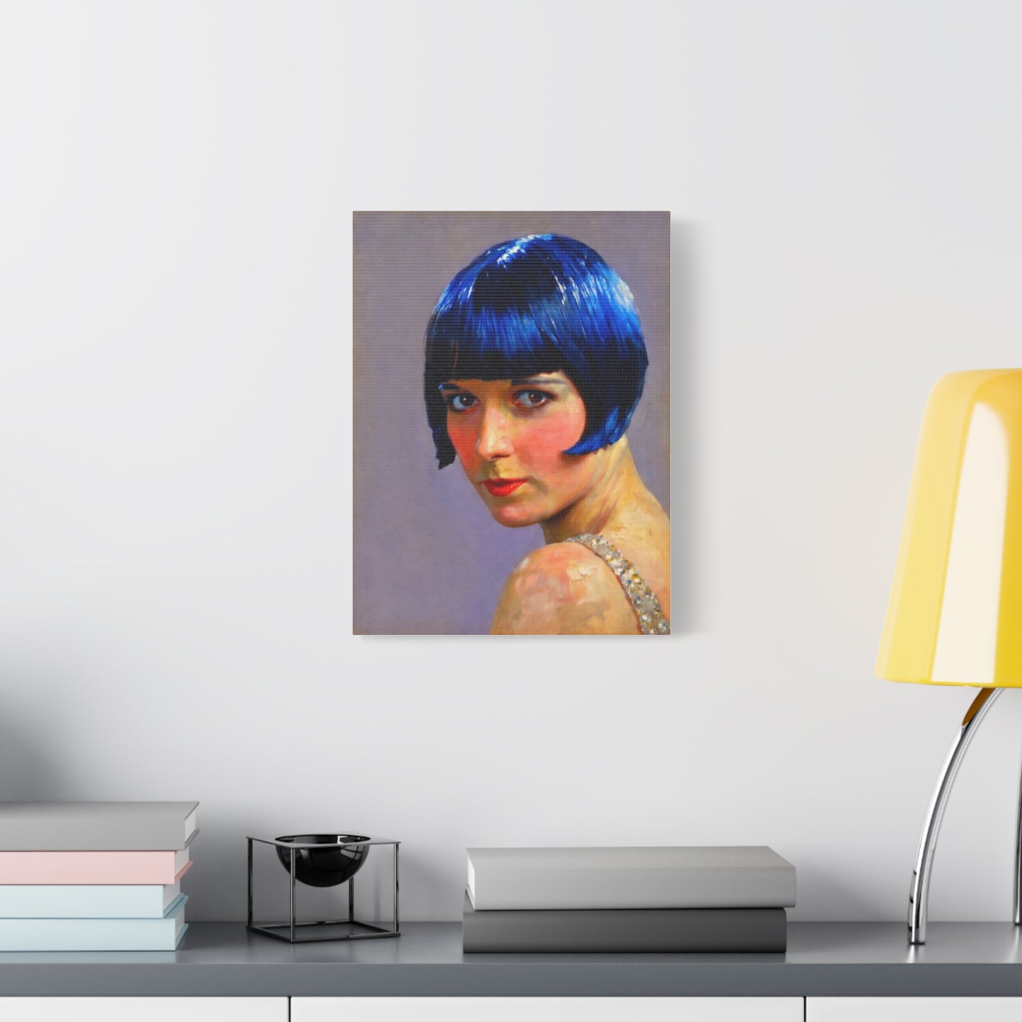 Blue Bob Portrait Matte Canvas Print - Stretched Wall Art
