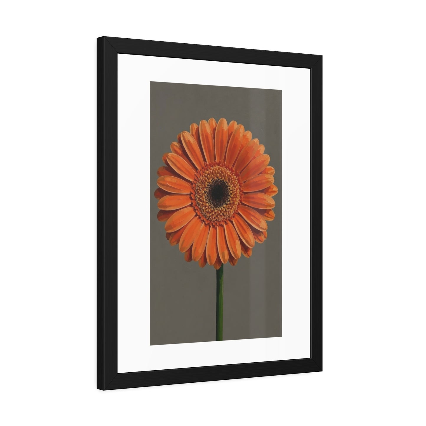 Orange Gerbera Framed Poster — Floral Wall Art Print