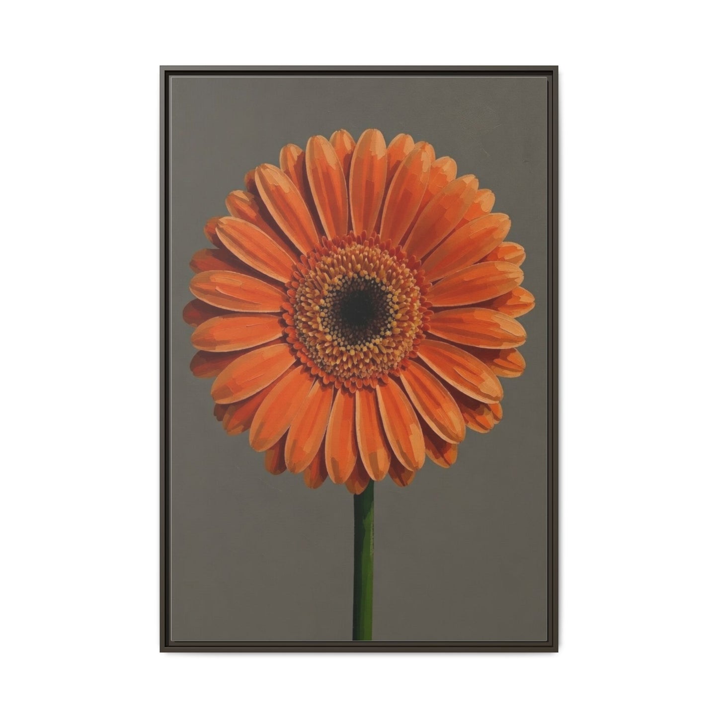 Orange Gerbera Daisy Matte Canvas Print (Framed)