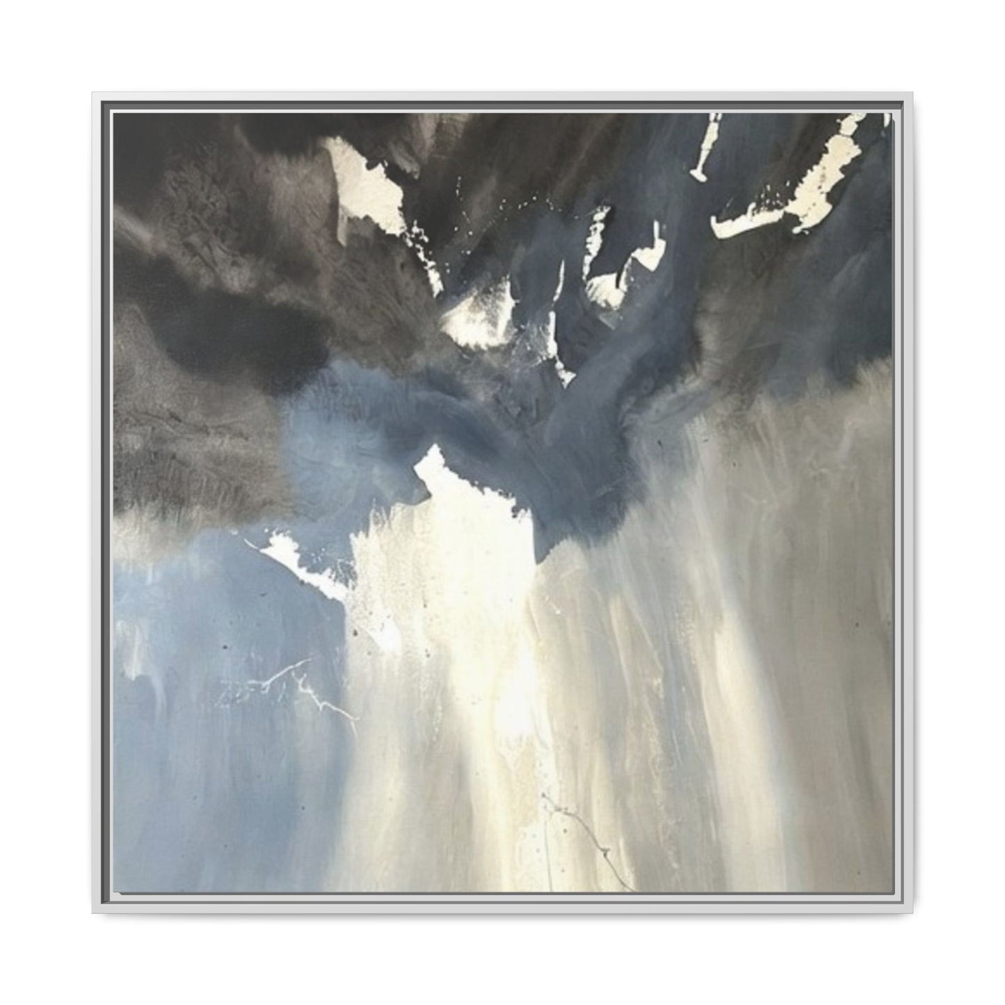 Framed Matte Canvas Art — Moody Abstract Sky Painting
