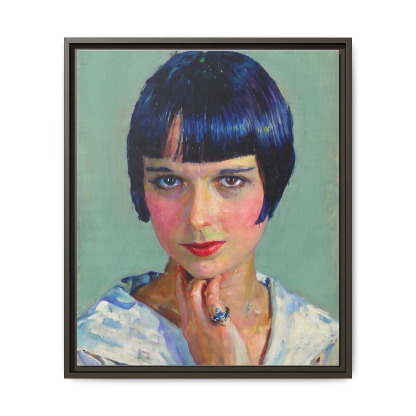 Framed Matte Canvas Portrait Print — Vintage Flapper Woman