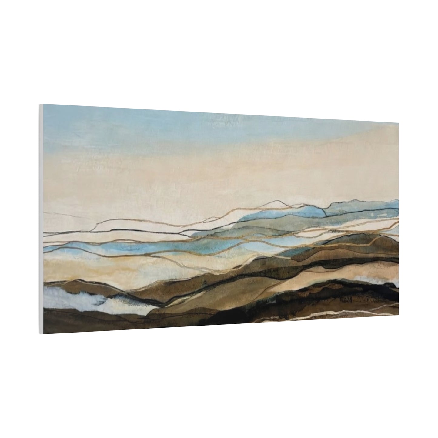 Abstract Coastal Landscape Matte Canvas – Stretched Wall Art