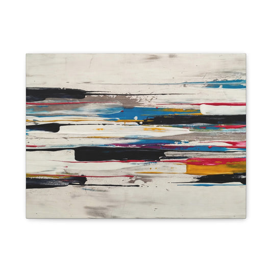 Abstract Color Streaks Matte Canvas Print — Modern Horizontal Wall Art