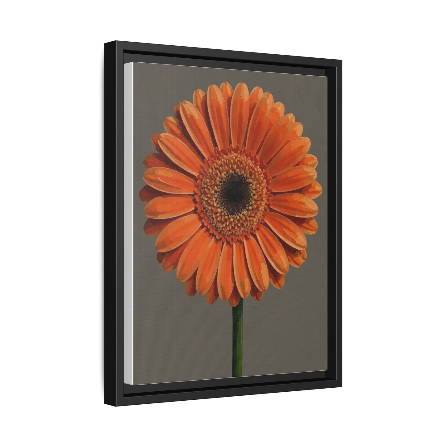Orange Gerbera Daisy Matte Canvas Print (Framed)