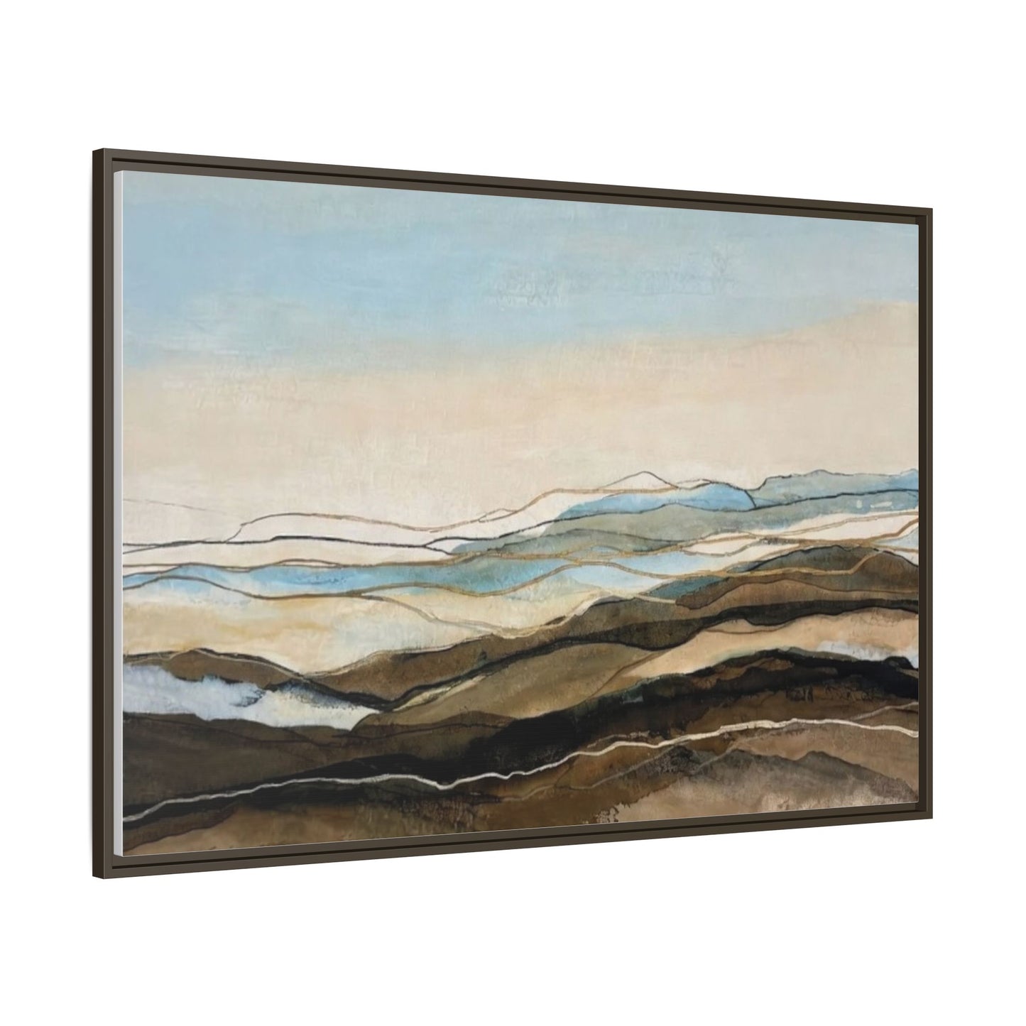 Framed Matte Canvas Print — Abstract Coastal Landscape Wall Art