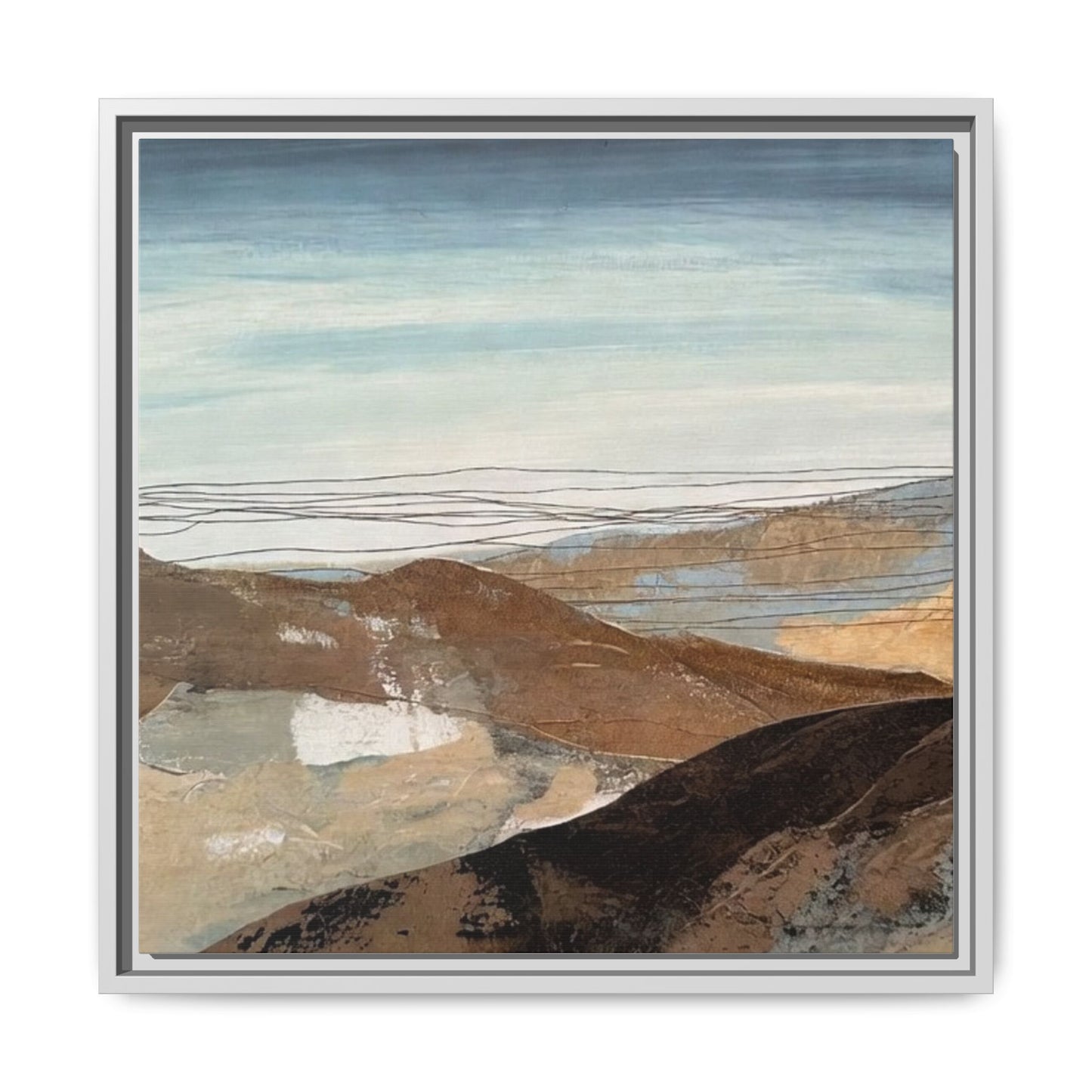 Framed Matte Canvas Art — Serene Abstract Landscape