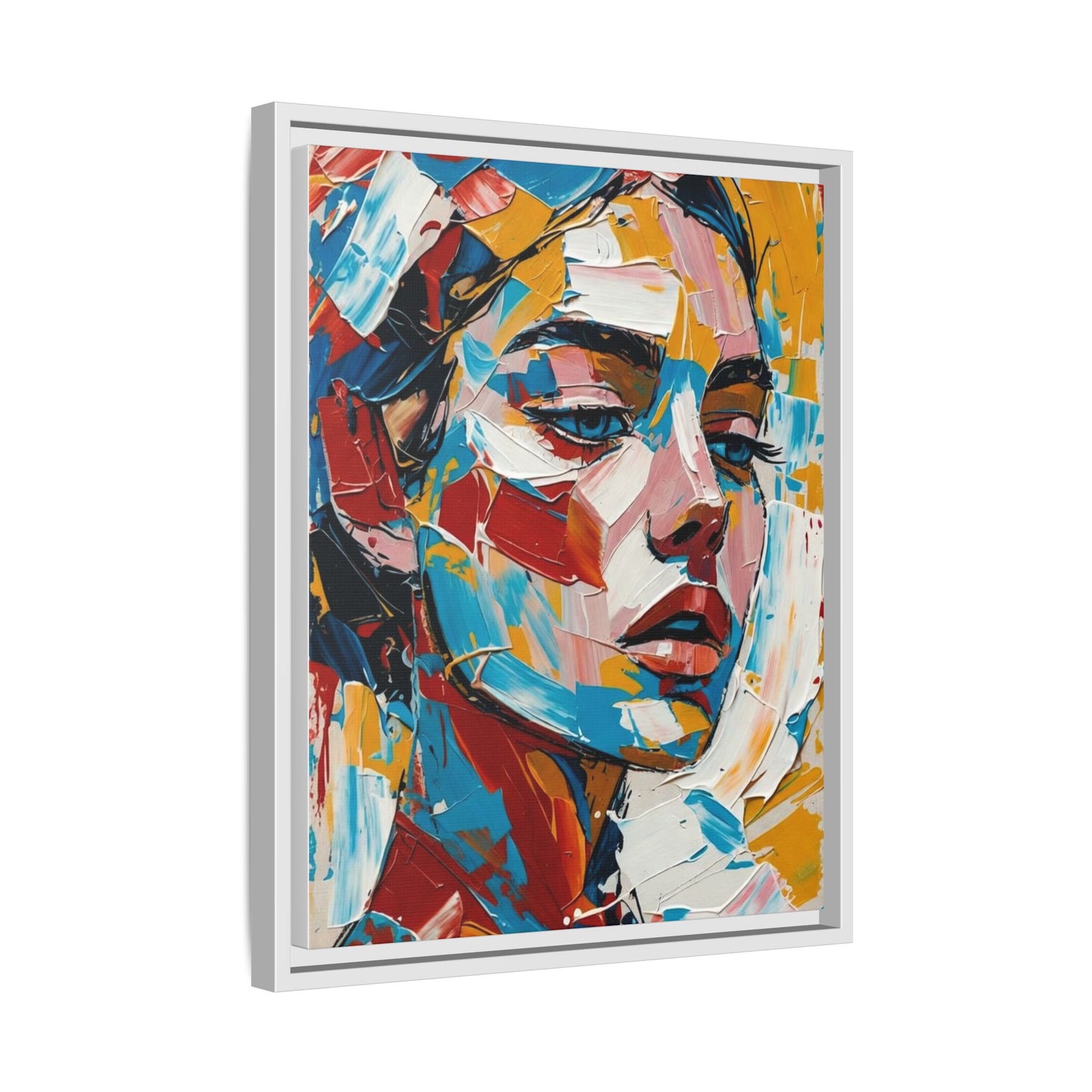 Colorful Abstract Portrait Framed Canvas Print