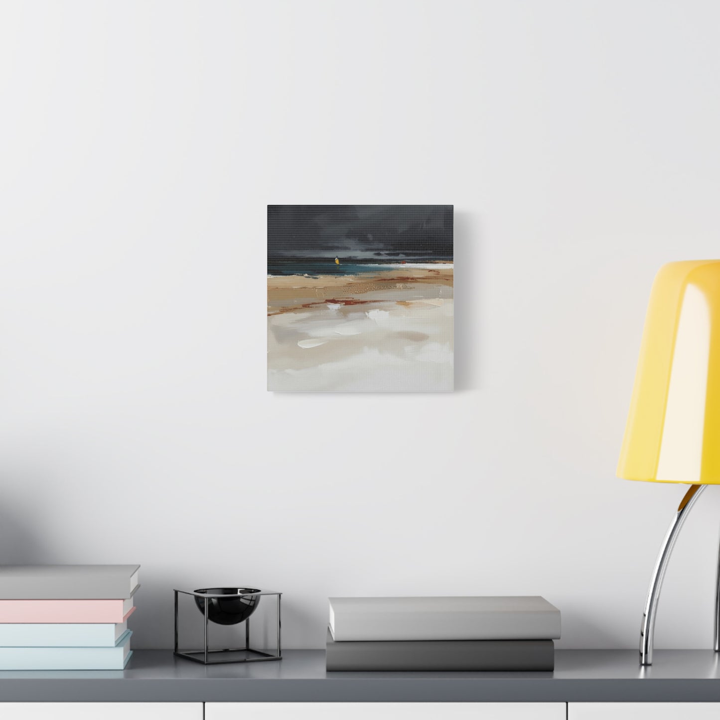 Beachscape Canvas Art — Stormy Seascape Matte Stretched Wall Art