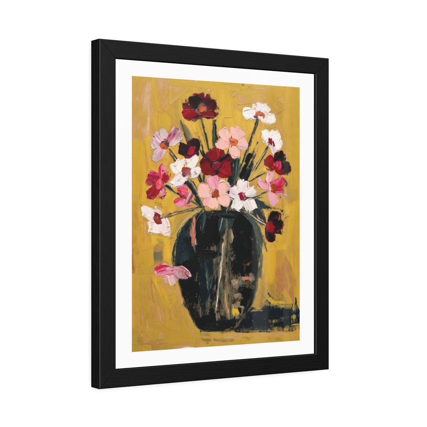 Framed Poster  Abstract Floral Vase Art Print