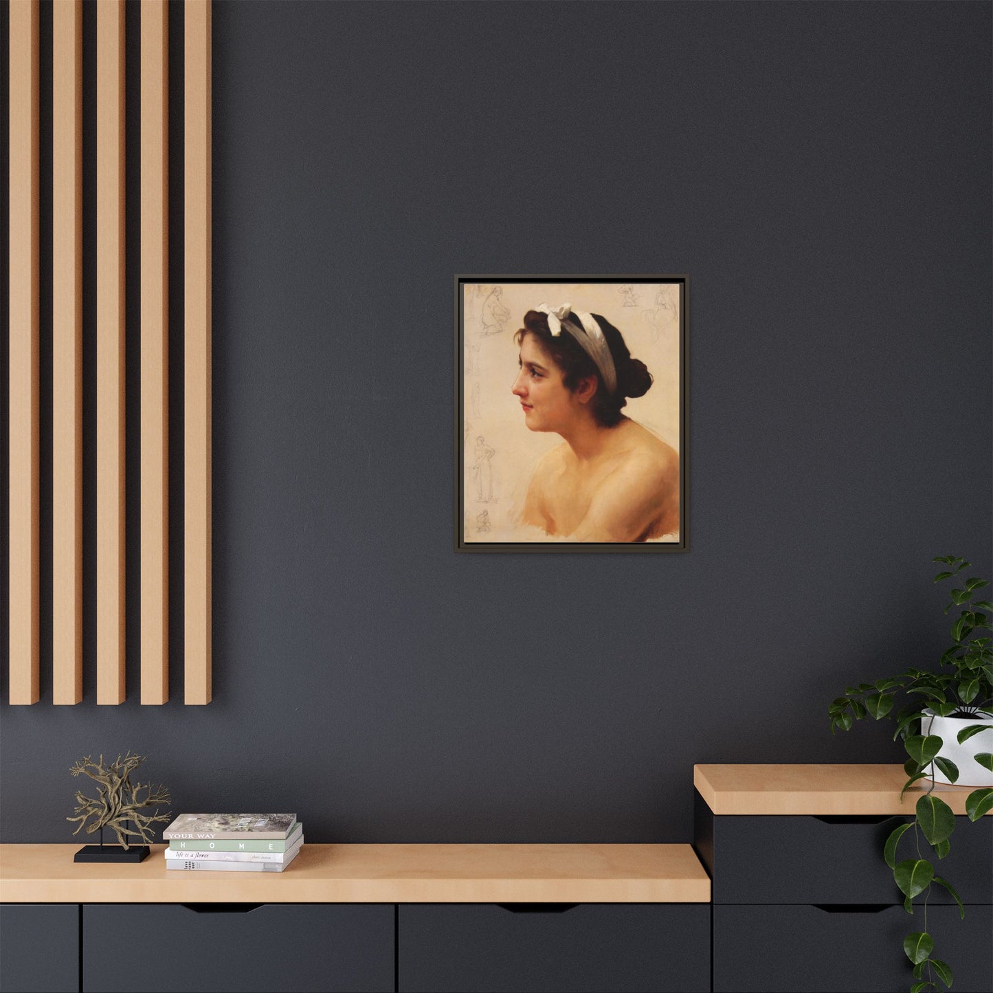 Study Of A Woman For Offering To Love by William Adolphe Bouguereau Framed Matte Canvas Print