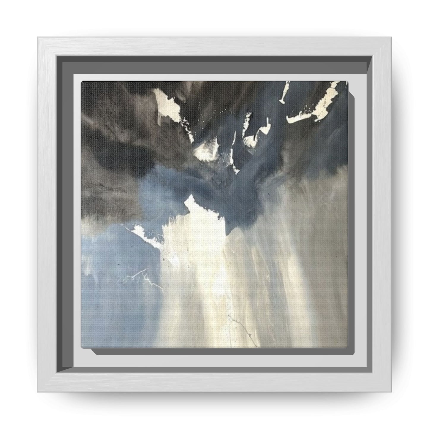 Framed Matte Canvas Art — Moody Abstract Sky Painting