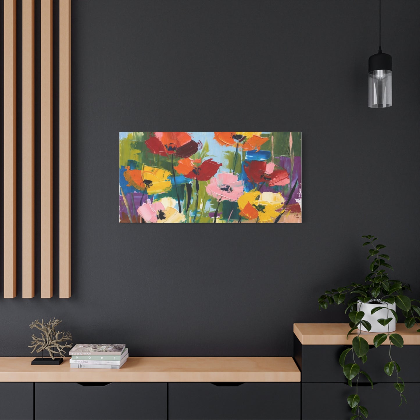 Colorful Abstract Floral Canvas Wall Art — Matte Stretched 1.25"