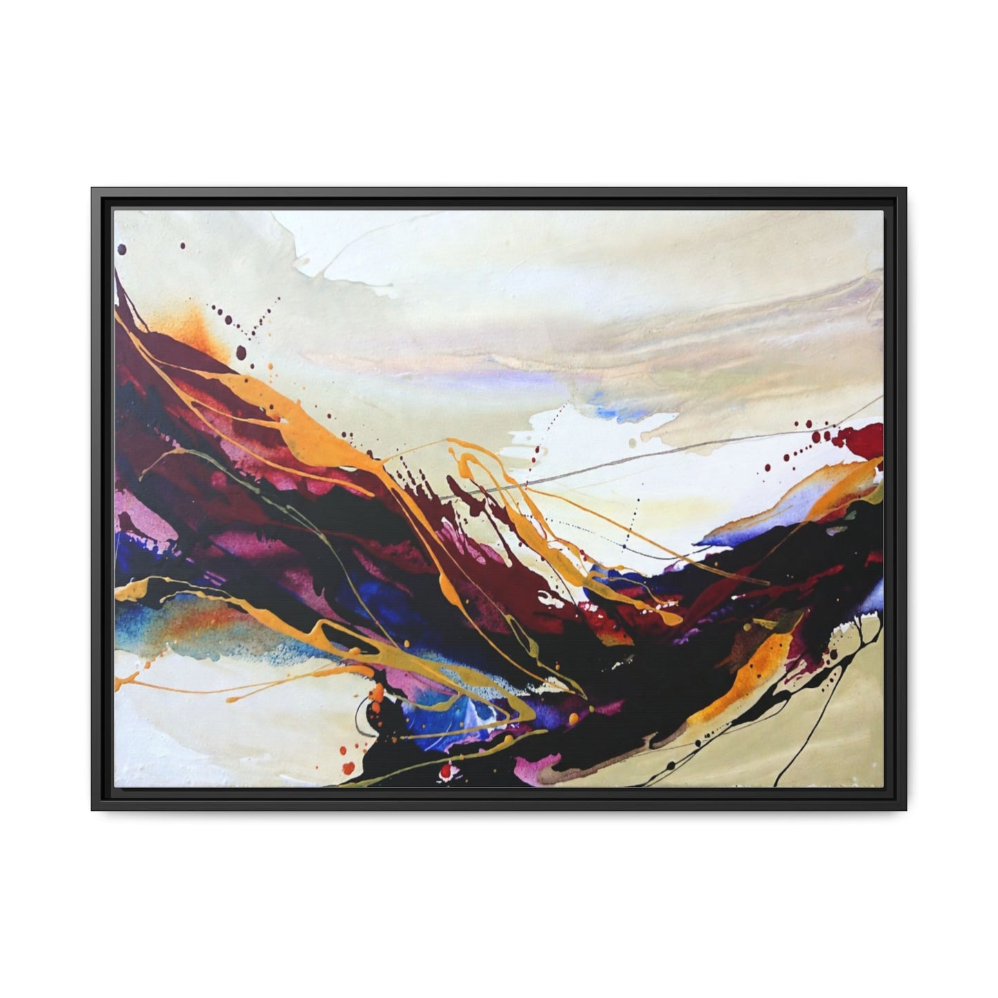 Abstract Flow Matte Canvas Framed Wall Art