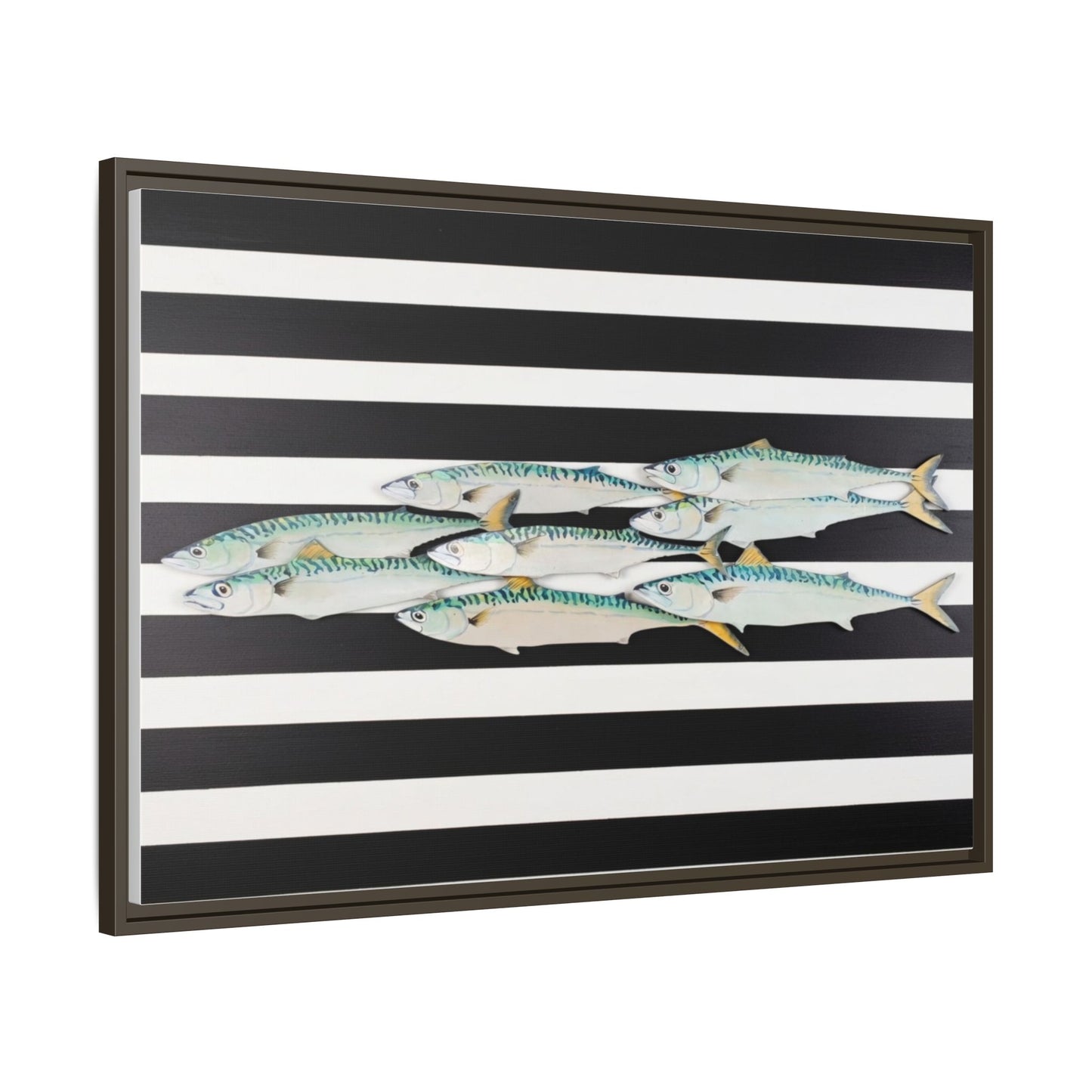 Striped Mackerel Canvas Print — Framed Matte Fish Wall Art